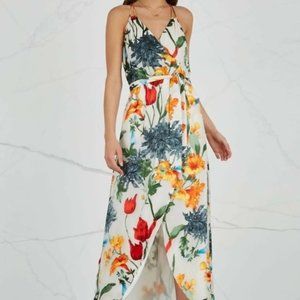 Alice + Olivia Floral Wrap Midi Dress - Multicolor